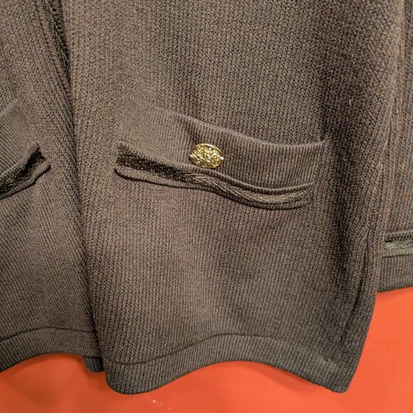 St. John by Marie Gray Womens 4 Brown Knit w Gold Buttons Cardigan - EUC - Picture 15 of 16